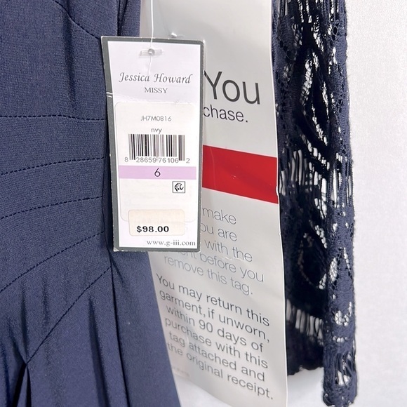Jessica Howard Navy Cocktail Dress size 6 NWT - Picture 9 of 9